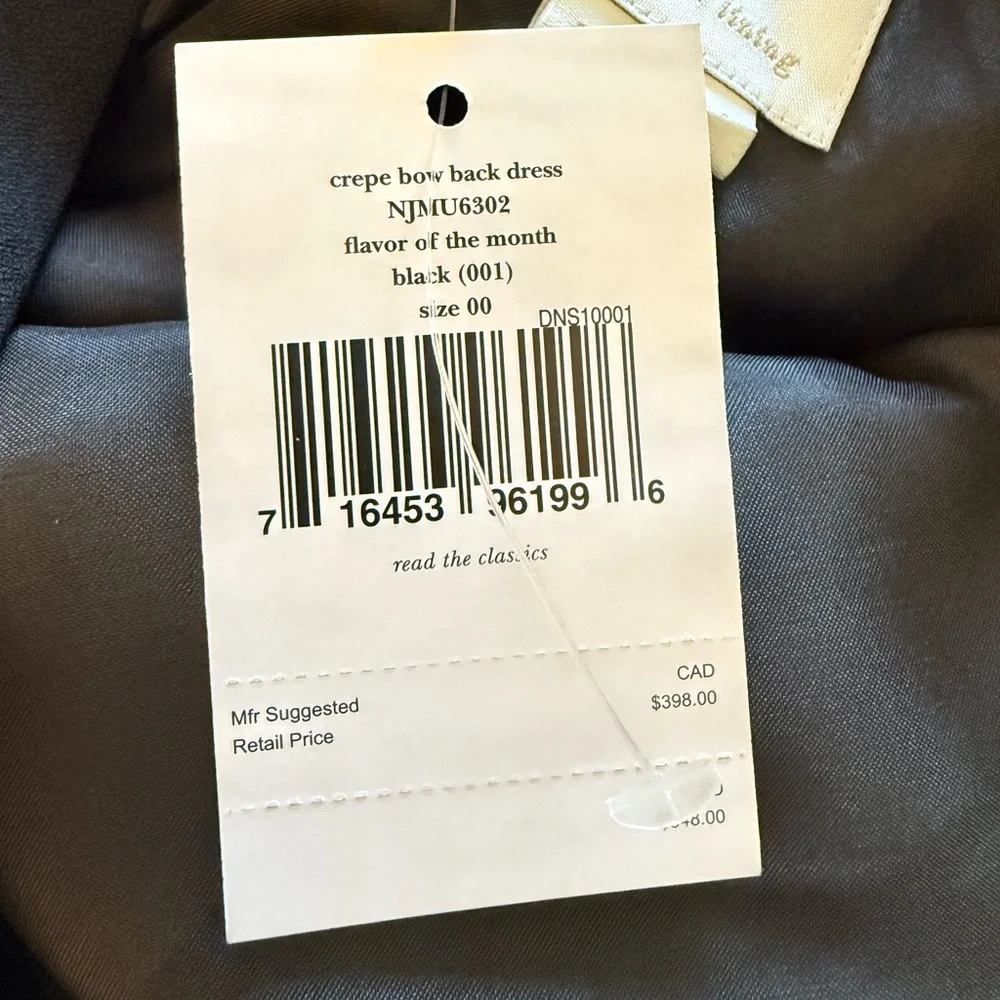 Kate Spade Black Crepe Bow Back Dress